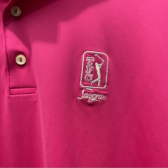 TPC Sawgrass Peter Millar Polo Pink Short Sleeve Embroidered Collar Shirt - Picture 4 of 8
